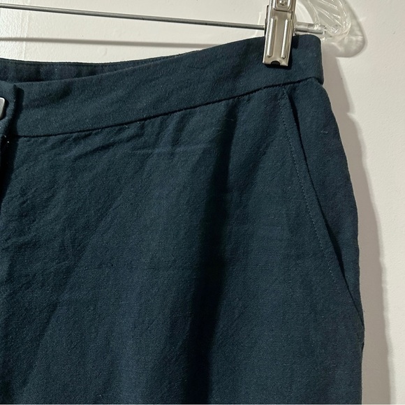 Vintage Eileen Fisher Dark Teal Linen‎ Blend Trousers Women’s Size Medium Boho - Picture 4 of 13